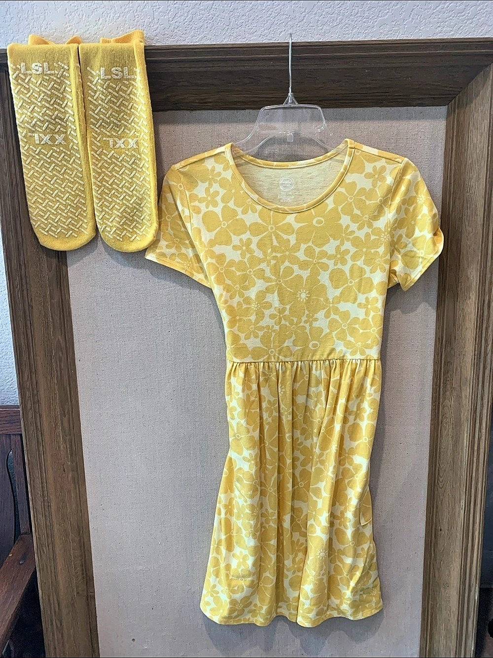 Wonder Nation Girls Short-Sleeve Play Dress Yellow Floral